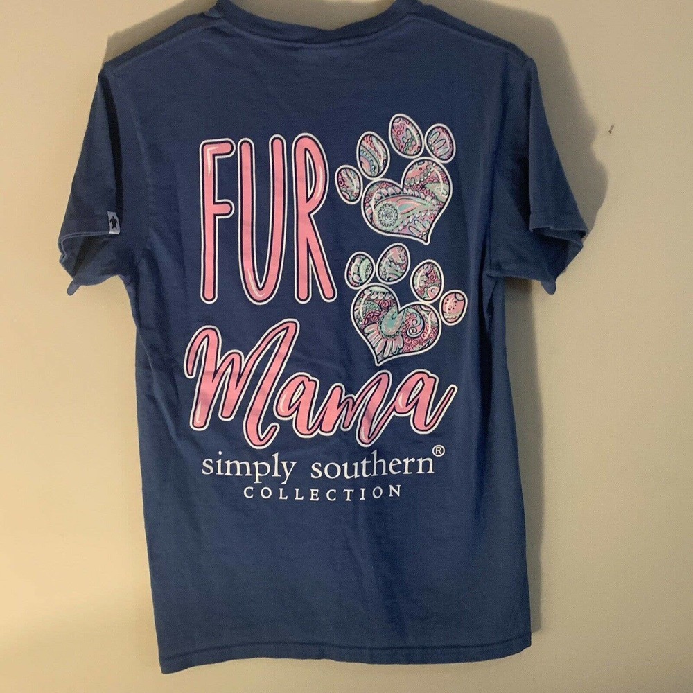 Simply Southern Tee Shirt Fur Mama Small Paw Print